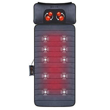 Load image into Gallery viewer, Comfier Massage Mat, Full Body Heating Massage Pad with Movable Shiatsu Neck Massage Pillow, 10 Vibrating Motors &amp; 4 Heating Pad, Neck,Shoulder Back Massager
