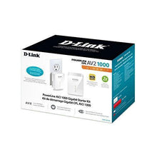 Load image into Gallery viewer, D-Link Powerline Adapter Starter Kit Ethernet Over Power Gigabit AV2 Up to 1000Mbps MIMO Internet Network Wall Plug In (DHP-601AV)
