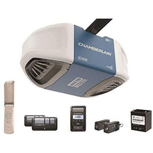 Load image into Gallery viewer, Chamberlain B970T Smart Garage Door Opener with Battery Backup - myQ Smartphone Controlled - Ultra Quiet, Strong Belt Drive and MAX Lifting Power, 1.25 HP, Wireless Keypad Included, Blue
