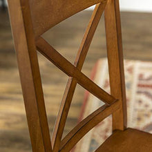 Load image into Gallery viewer, Walker Edison Solid Wood Farmhouse Dining Chairs X-Back Armless Kitchen Chairs, Set of 2 -Brown (CHW2AB)
