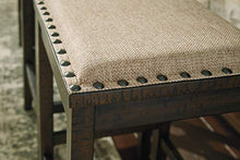 Load image into Gallery viewer, Signature Design by Ashley Rokane Upholstered Farmhouse Bench, Beige &amp; Brown
