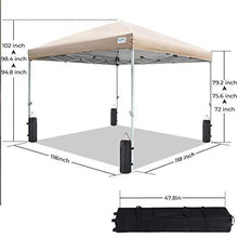 Load image into Gallery viewer, Quictent 10x10 Easy Pop up Canopy Tent Screened with Mosquito Netting Instant Gazebo Screen House Room Tent Waterproof, Roller Bag &amp; 4 Sand Bags Included(Tan)
