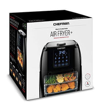 Load image into Gallery viewer, Chefman 6.3 Quart Digital Air Fryer+ Rotisserie, Dehydrator, Convection Oven, 8 Touch Screen Presets Fry, Roast, Dehydrate &amp; Bake, BPA-Free, Auto Shutoff, Accessories Included, XL Family Size, Black
