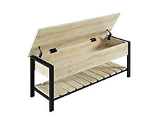Load image into Gallery viewer, Walker Edison Julian Rustic Farmhouse Lift Top Entry Bench with Bottom Rack, 48 Inch - White Oak

