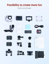 Load image into Gallery viewer, Victure 4K 60FPS Action Camera with 8X Zoom, Touch Screen, Dual Microphone, EIS, Sony Sensor, Remote Control, 2x1350mAh Battery, Timelapse, 40M Waterproof Underwater Camera with Accessories kit
