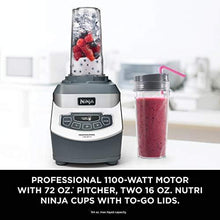 Load image into Gallery viewer, Ninja Professional Countertop Blender with 1100-Watt Base, 72 Oz Total Crushing Pitcher and (2) 16 Oz Cups for Frozen Drinks and Smoothies (BL660), Gray
