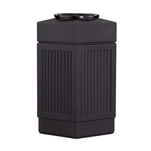 Load image into Gallery viewer, Safco Products Canmeleon Outdoor/Indoor Open Top Pentagon Trash Can , Black, Five Fluted Panels, 30-Gallon Capacity
