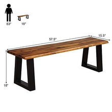 Load image into Gallery viewer, Giantex Wooden Dining Bench Seating Chair Rustic Indoor &amp;Outdoor Furniture (Rustic Brown&amp;Black)
