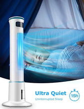 Load image into Gallery viewer, Evaporative Air Cooler - COMFYHOME 43-Inch Bladeless Tower Fan w/Cooler Mode &amp; 3 Speeds, 60°Oscillation, 20-Ft Remote, 12-Hour Timer, Personal Cooling Fan for Home Office Bedroom, 2 Ice Packs Included
