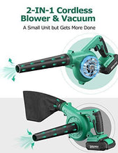 Load image into Gallery viewer, KIMO Cordless Leaf Blower, 2-in-1 Handheld Vacuum/Sweeper, 150 MPH, Variable Speed, w/2.0 Ah Li-ion Battery &amp; Charger, for Blowing Leaf/Snow, Dusting
