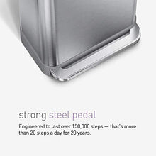 Load image into Gallery viewer, simplehuman 45 Liter Rectangular Hands-Free Kitchen Step Trash Can with Soft-Close Lid, Brushed Stainless Steel
