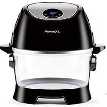 Load image into Gallery viewer, PowerXL Turbo Air Fryer, XL Large Capacity with Glass Bowl, LED Digital Touchscreen; Rotisserie, Air Fry, Roast, Broil, Bake, Dehydrate, Recipe Book, 10-Quart, Black
