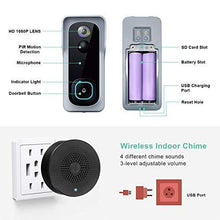 Load image into Gallery viewer, WiFi Video Doorbell Camera, XTU Wireless Doorbell Camera with Chime, 1080P HD, 2-Way Audio, Motion Detection, IP65 Waterproof, No Monthly Fees and 32GB SD Card Pre-installed
