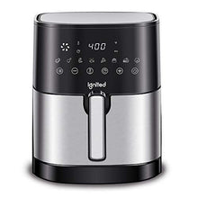 Load image into Gallery viewer, ignited Air Fryer, 5.5/7.5 Quart Large, 1700-Watt Oilless Cooker, LED Digital Touchscreen with Preset Buttons, Nonstick Frying Basket, Healthy Cookbook Included (Black)
