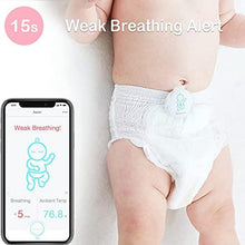 Load image into Gallery viewer, Sense-U Baby Breathing Monitor - HSA/FSA Approved - with Movement Temperature Smart Sensors: Tracks Baby's Breathing, Rollover Movement, Ambient Temperature with Audio Alerts on Smartphone (Green)

