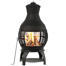 Load image into Gallery viewer, BALI OUTDOORS Outdoor Fireplace Wooden Fire Pit, Chimenea, Brown-Black
