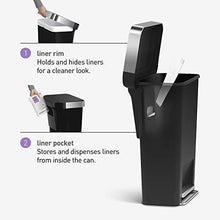 Load image into Gallery viewer, simplehuman 45 Liter Rectangular Kitchen Step Trash Can with Soft-Close Lid, White Plastic
