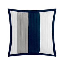 Load image into Gallery viewer, Chic Home Ayelet 10 Piece Comforter Set Color Block Ruffled Bag Bedding, Queen, Navy
