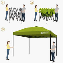 Load image into Gallery viewer, Leader Accessories Pop Up Canopy Tent 10'x10' Canopy Instant Canopy Shelter Straight Leg Including Wheeled Carry Bag, Green

