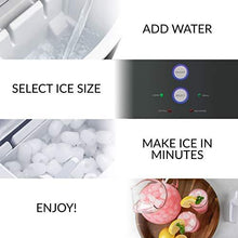 Load image into Gallery viewer, Igloo ICEB33BS Large-Capacity Automatic Portable Electric Countertop Ice Maker Machine, 33 Pounds in 24 Hours, 9 Ice Cubes Ready in 7 minutes, With Ice Scoop and Basket, Black Stainless Steel
