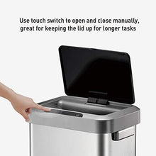Load image into Gallery viewer, EKO EK9262MT-45L Horizon 45 Liter/11.9 Gallon Rectangular Motion Sensor Trash Can, Brushed Stainless Steel Finish
