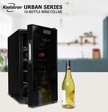 Load image into Gallery viewer, Koolatron Urban Series 10 Bottle Wine Cooler, Thermoelectric Wine Fridge, 1 cu. ft. Freestanding Wine Cellar for Small Kitchen, Apartment, Condo, Cottage, RV
