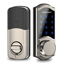 Load image into Gallery viewer, [2021 New]Smart Door Lock, SMONET Smart Keypad Deadbolt Lock Bluetooth Keyless, Touchscreen Enable Physical Keys, Auto Lock, Remotely Share,Send eKey,Free APP Control for Home, Hotel, Apartment,Silver
