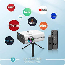 Load image into Gallery viewer, VANKYO Leisure 410 [Mini Tripod Included] Outdoor Projector with 1080P Supported, Portable Projector Compatiable with iOS/Android Connection, TV Stick, HDMI, PS5, VGA, USB for Home Entertainment
