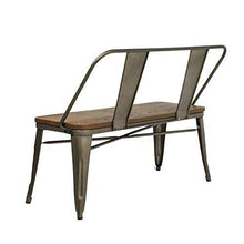 Load image into Gallery viewer, Erommy Metal Bench Industrial Mid-Century 2 Person Chair with Wood Seat,Dining Bench with Floor Protector
