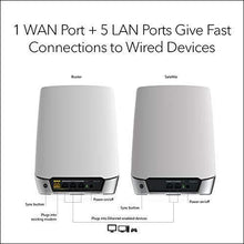 Load image into Gallery viewer, NETGEAR Orbi Whole Home Tri-band Mesh WiFi 6 System (RBK752) – Router with 1 Satellite Extender | Coverage up to 5,000 sq. ft. and 40+ Devices | AX4200 (Up to 4.2Gbps)
