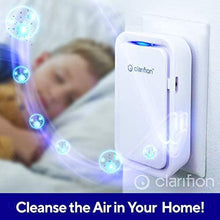 Load image into Gallery viewer, Clarifion - Negative Ion Generator with Highest Output (3 Pack) Filterless Mobile Ionizer Travel Air Purifier, Plug in, Eliminates: Pollutants, Allergens, Germs, Smoke, Bacteria, Pet Dander &amp; More
