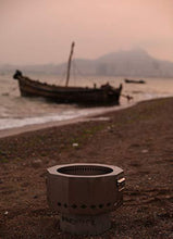 Load image into Gallery viewer, Patented Stainless Bonfire Fire Pit with Portable Carrying Storage Bag, Smoke-Free Firepit Bowl for Wood Pellet with Stand for Outdoor Campfire Flame or BBQ on Patio Garden Backyard - M
