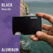 Load image into Gallery viewer, The Ridge Slim Minimalist Front Pocket RFID Blocking Metal Wallets for Men with Money Clip (Black)
