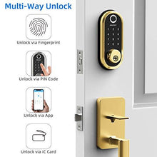 Load image into Gallery viewer, Smart Lock SMONET Bluetooth Keyless Entry Keypad Smart Deadbolt-Fingerprint Electronic Deadbolt Door Lock-App Control, Remote Ekeys Sharing, Free App Monitoring Easy to Install for Homes and Hotel
