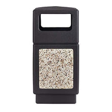 Load image into Gallery viewer, Safco Products Canmeleon Outdoor/Indoor Aggregate Panel Trash Can 9472NC, Black, Natural Stone Panels, Outdoor/Indoor Use, 38-Gallon Capacity
