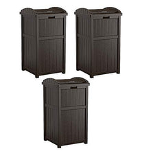 Load image into Gallery viewer, Suncast Trash Hideaway Outdoor Patio 33 Gal Garbage Waste Trash Can Bin (3 Pack)
