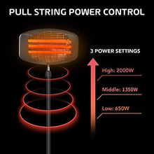Load image into Gallery viewer, Electric Outdoor Patio Heater - 3 Power Levels Outdoor Heater for 650/1350W/2000W Infrared Carbon Tube Heater Overheat Protection &amp;Tip-Over Shut Off Home Freestanding Space Heater for Courtyard
