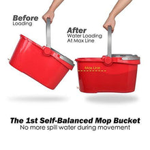 Load image into Gallery viewer, HAPINNEX Spin Mop Wringer Bucket Set - for Home Kitchen Floor Cleaning - Wet/Dry Usage on Hardwood &amp; Tile - Upgraded Self-Balanced Easy Press System with 2 Washable Microfiber Mops Heads
