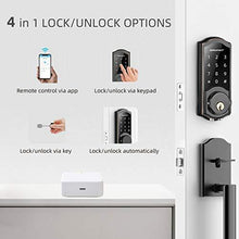 Load image into Gallery viewer, Smart Deadbolt,SMONET Smart WiFi Deadbolt, Digital Electronic Keyless Entry Door Lock Bluetooth Touchscreen Auto Lock with Gateway Hub, Work with Alexa,APP,Code,Key for Home Apartment Front Door,Black
