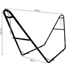 Load image into Gallery viewer, Sunnydaze 550-Pound Capacity Universal Multi-Use Heavy-Duty Steel Hammock Stand, 2 Person, Fits Hammocks 9 to 14 Feet Long, Black
