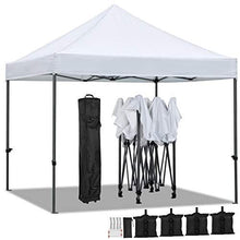 Load image into Gallery viewer, YAHEETECH Pop Up Canopy Tent, Commercial Instant Shelter Tent, Heavy Duty Event Tent Pavilion, Portable Waterproof Canopy Folding, Wheeled Bag, Canopy Sandbags x4, Tent Stakesx4, 10x10 FT (White)
