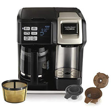 Load image into Gallery viewer, Hamilton Beach FlexBrew Coffee Maker, Single Serve &amp; Full Pot, Compatible with K-Cup Pods or Grounds, Programmable, Includes Permanent Filter, Black (49950C), Silver
