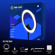 Load image into Gallery viewer, Elgato Ring Light Premium Edge-lit Ring Light, 2500 lumens, Multi-Layer Diffusion, Adjustable Color, app Control onMac, Windows, iPhone, Android (10LAC9901)
