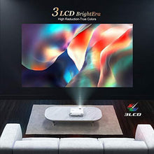 Load image into Gallery viewer, YABER V2 WiFi Mini Projector 6500L [Projector Screen Included] Full HD 1080P and 200" Supported, Portable Wireless Mirroring Projector for iOS/Android/TV Stick/PS4/PC Home &amp; Outdoor (White)
