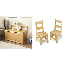Load image into Gallery viewer, Melissa &amp; Doug Wooden Toy Chest - Natural &amp; Wooden Chair Pair - Natural
