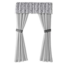 Load image into Gallery viewer, Madison Park Essentials Jordan Cozy Room in A Bag Comforter &amp; Complete Sheet Set, Window Treatment, Luxe Jacquard Damask Print, All Season Bedding, Pillows, Queen(90"x90"), Grey 24 Piece
