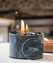 Load image into Gallery viewer, Stonhome Tabletop Fire Pit Bowl -  The Original Marble Portable Fireplace, Indoor Outdoor, Mini Fire Pit Clean Burning Real Flame for Patio Balcony, S’Mores Maker (Black)
