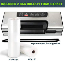 Load image into Gallery viewer, Potane Precision Vacuum Sealer Machine,Pro Food Sealer with Built-in Cutter and Bag Storage(Up to 20 Feet Length), Both Auto&amp;Manual Options,2 Food Modes,Includes 2 Bag Rolls 11”x16’ and 8”x16’,Compact Design
