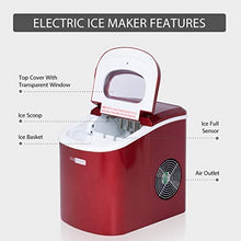 Load image into Gallery viewer, VIVOHOME Electric Portable Compact Countertop Automatic Ice Cube Maker Machine 26lbs/day Red
