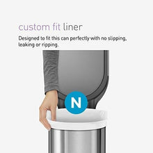 Load image into Gallery viewer, simplehuman 45 Liter / 12 Gallon Slim Hands-Free Kitchen Step Trash Can with Liner Rim, Stainless Steel 12 Gallons, Brushed with Plastic Lid
